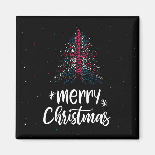 Imã Feliz Natal com bandeira do Reino Unido
