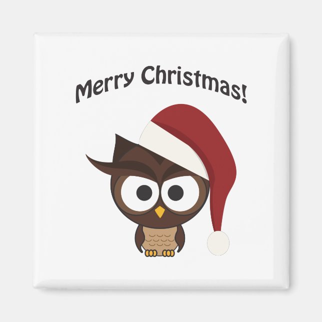 Imã Feliz Natal Coruja Irritada (Frente)
