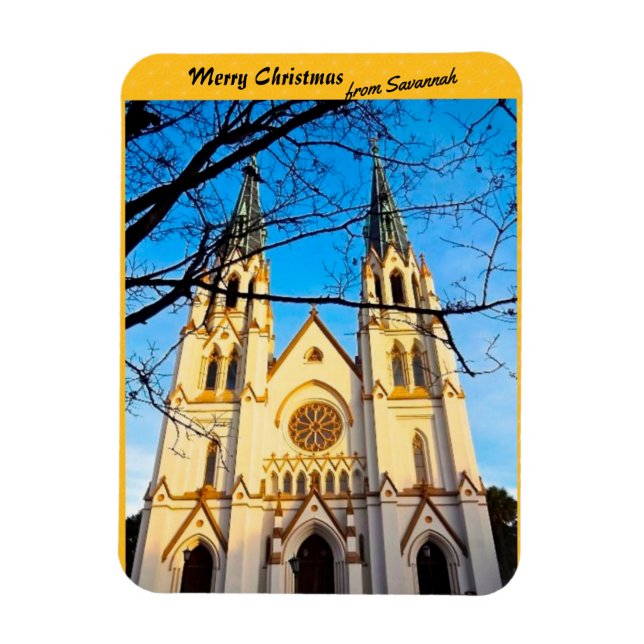 Ímã Feliz Natal da Catedral de Santa Rua de Savana (Vertical)