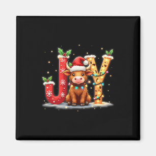 Imã Feliz Natal da família Vaca das Terras Altas Feliz