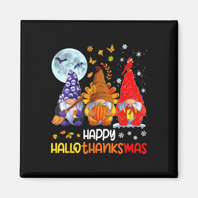 Imã Feliz Natal de Ação de Graças de Halloween HalloOb (Frente)