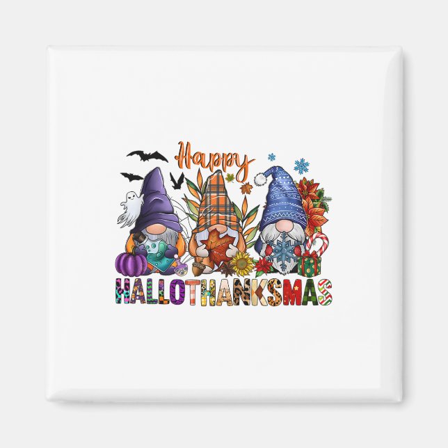 Imã Feliz Natal de Ação de Graças de Halloween HalloOb (Frente)