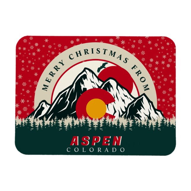 Ímã Feliz Natal De Aspen Colorado Souvenirs (Horizontal)