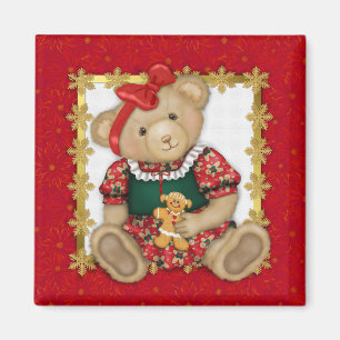 Imã Feliz Natal de Beary - ursinho da menina