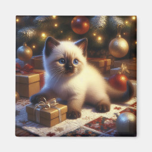 Imã Feliz Natal de Kitten Siamese