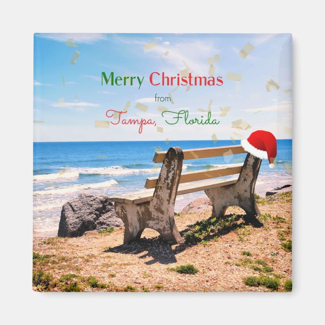 Imã Feliz Natal de Tampa, Florida (Frente)