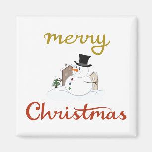 Imã Feliz Natal+Design de Snowman