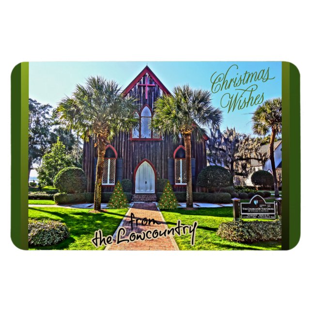 Ímã Feliz Natal do Lowcountry Bluffton SC (Horizontal)