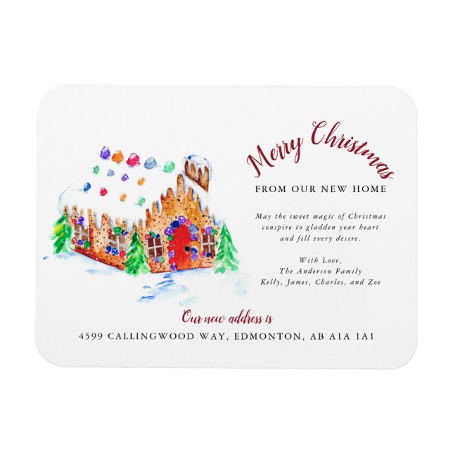 Ímã Feliz Natal do nosso Novo Endereço Movendo-se para (Horizontal)