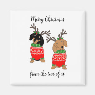 Imã Feliz Natal Dois Dachshances Desenterrados