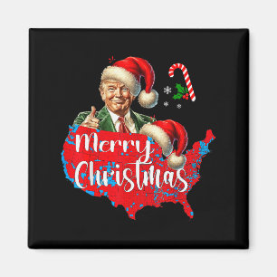 Imã Feliz Natal Donald Trump Mapa de Cobertura Vermelh