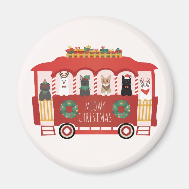 Imã Feliz Natal dos Gatos (Frente)