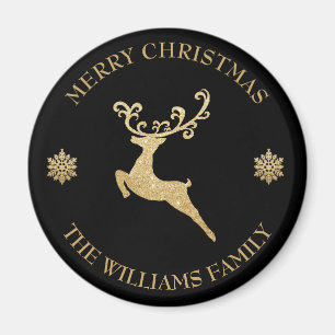 Imã Feliz Natal Dourado conhecido feito sob encomenda