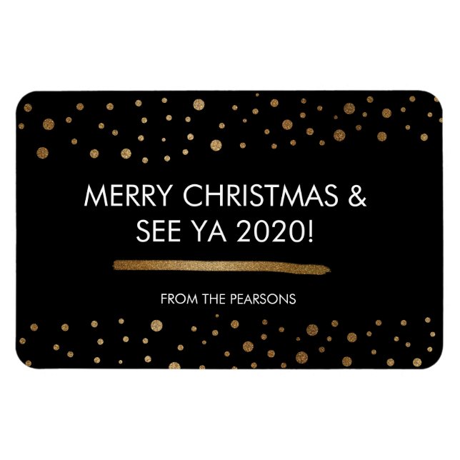 Ímã Feliz Natal e veja a família personalizada Ya 2020 (Horizontal)