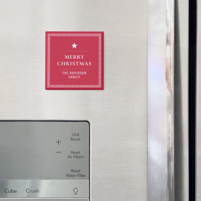 Imã Feliz Natal Elegante Na moda Grego Meander (In Situ (Fridge))