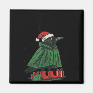 Imã Feliz Natal engraçado corvo preto F-caw-f Natal al