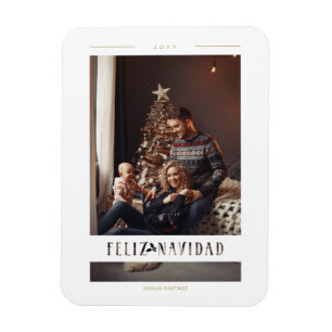 Ímã Feliz Natal Espanhol Wimshical Caligrafia