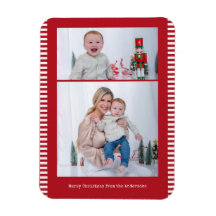 Feliz Natal Faixa Multi-Foto Vermelha