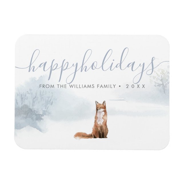 Ímã Feliz Natal Família Nome Natal Fox (Horizontal)