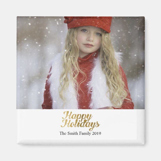 Imã Feliz Natal Faux Dourado (Frente)