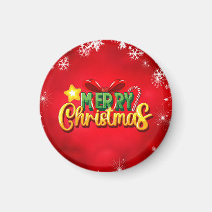 Imã Feliz Natal Feliz Natal Vermelho, feriado verde