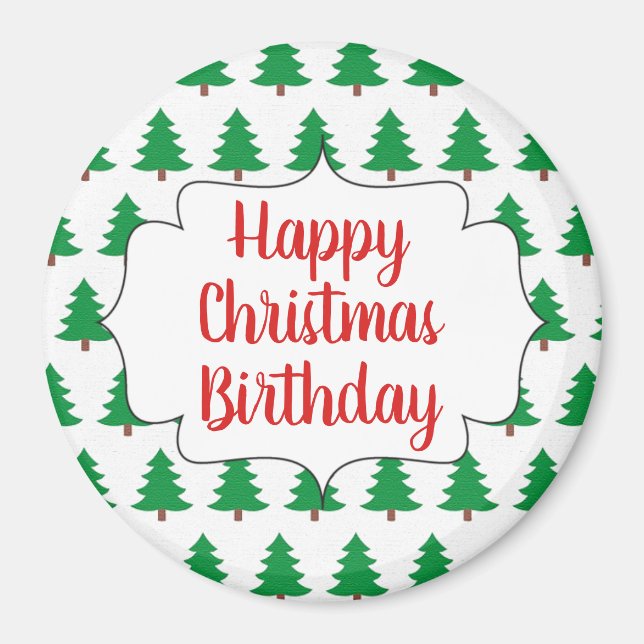 Imã Feliz Natal Feriado de Natal Gift Round Magnet (Frente)
