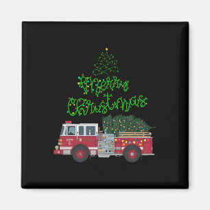 Imã Feliz Natal Firecaminhão Xmas Tree Leva Meninos Pa