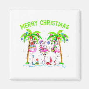 Imã Feliz Natal Flamingo Natal Luz da Árvore de Palma