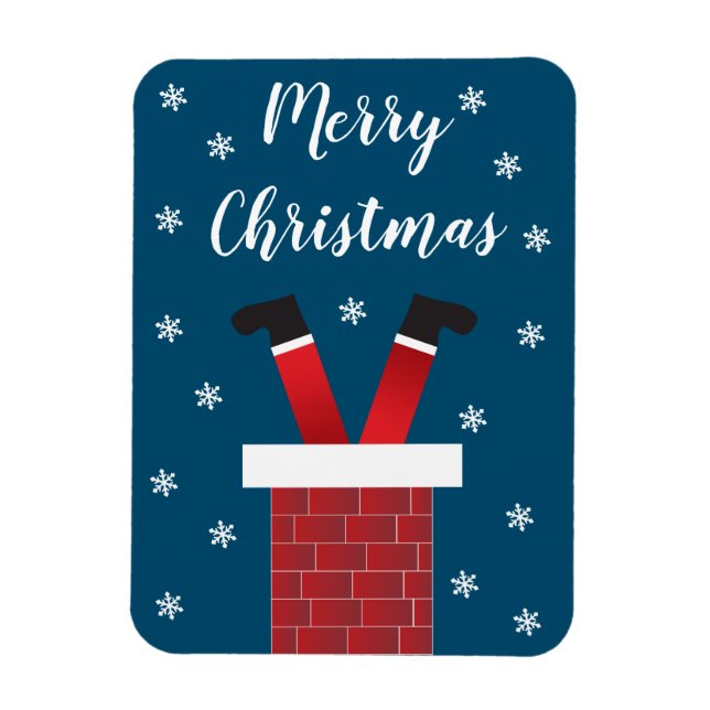 Ímã Feliz Natal Flocos de Neve de Papai Noel (Vertical)