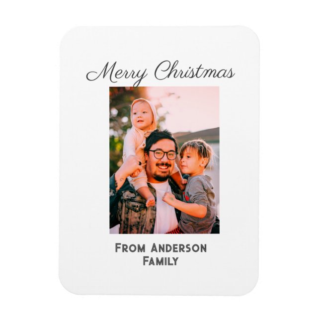 Ímã Feliz Natal foto do amor moderno família simples m (Vertical)