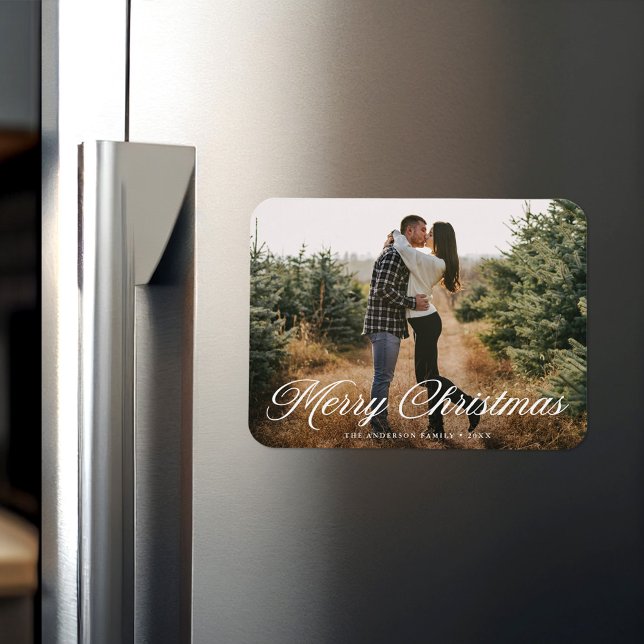 Ímã Feliz Natal - Foto do Script de Caligrafia (Criador carregado)