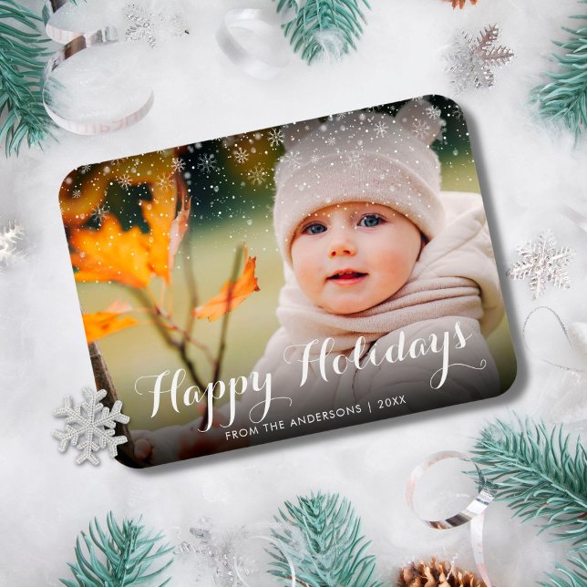 Ímã Feliz Natal Foto Flocos de Neve Natal (Criador carregado)
