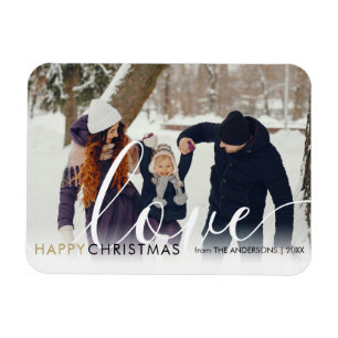 Ímã Feliz Natal Foto Moderna Grafismo Chic Amor