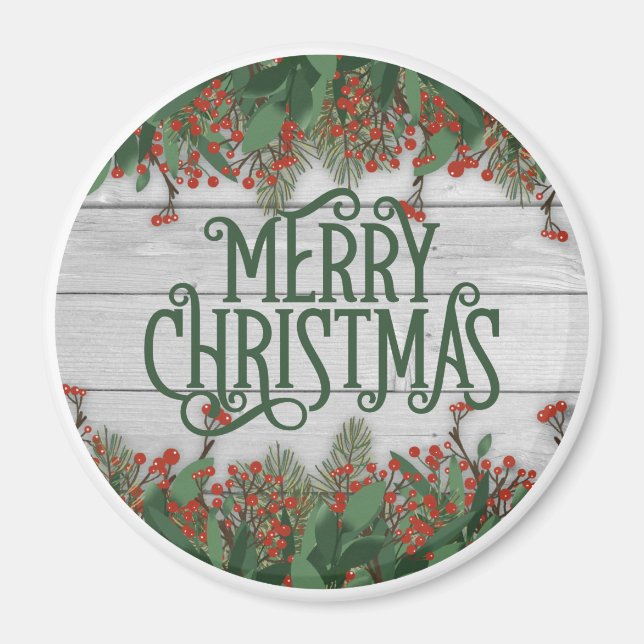 Imã Feliz Natal - Fundo da Madeira (Frente)