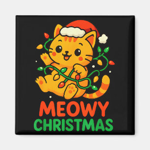 Imã Feliz Natal Gatinho Laranja Fofo 