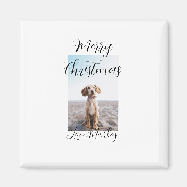 Imã Feliz Natal gato de estimação presentes de Natal (Frente)