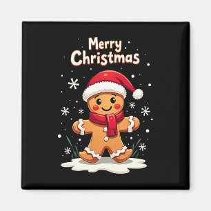 Imã Feliz Natal Gingerbird Cookie Baking Girls Fu