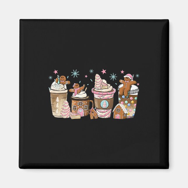 Imã Feliz Natal Gingercake Cookie Cafés Lat (Frente)