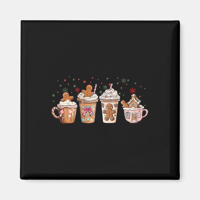 Imã Feliz Natal Gingercake Cookie Cafés Lat (Frente)