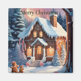 Imã Feliz Natal Gingercake House Magnet