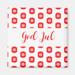 Imã Feliz Natal God Jul padrão escandinavo presente