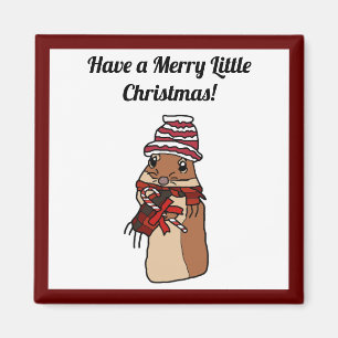 Imã Feliz Natal Hamster Gerbil Cartoon Holiday Pet