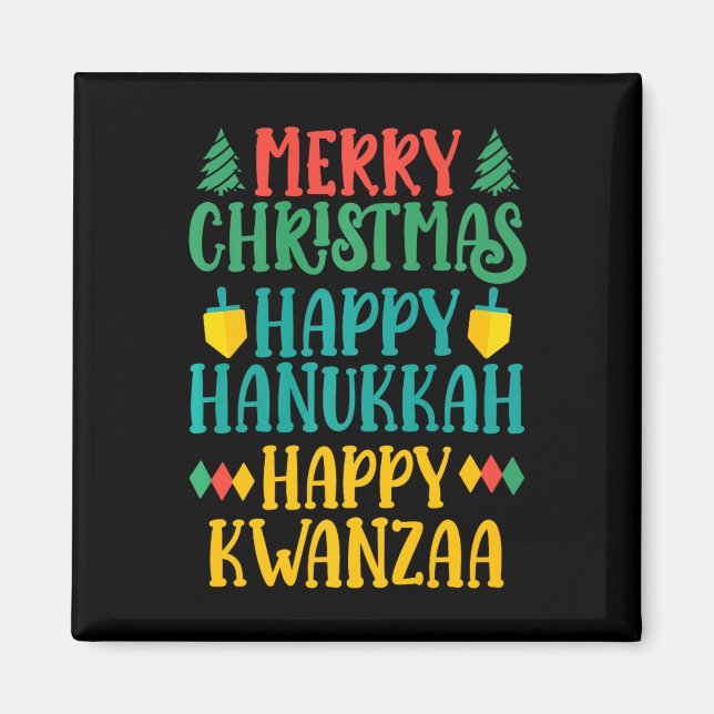 Imã Feliz Natal Hanukkah Feliz Kwanzaa 11 (Frente)