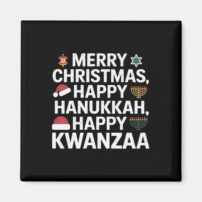 Imã Feliz Natal Hanukkah Feliz Kwanzaa 15 (Frente)