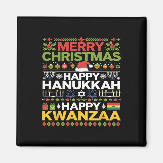 Imã Feliz Natal Hanukkah Feliz Kwanzaa 17 (Frente)