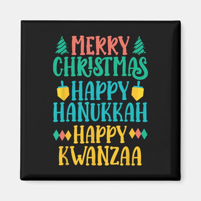 Imã Feliz Natal Hanukkah Feliz Kwanzaa 7 (Frente)