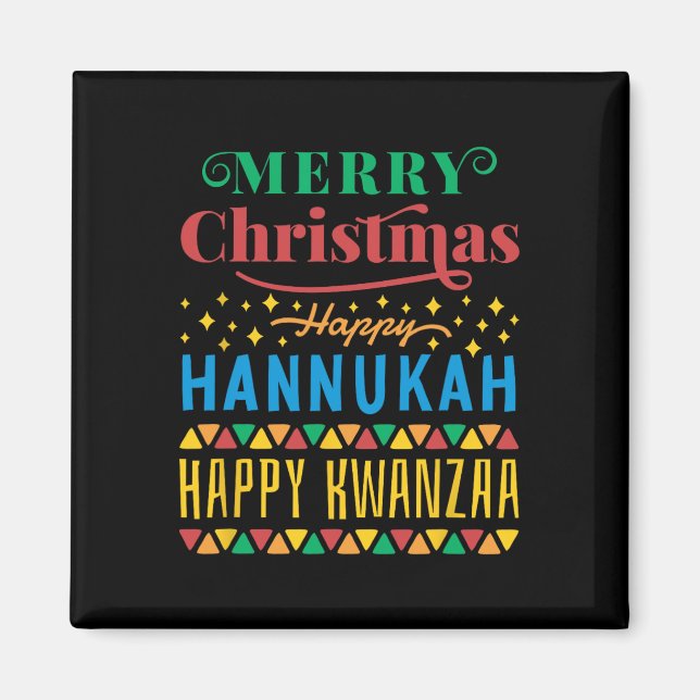 Imã Feliz Natal Hanukkah Feliz Kwanzaa 8 (Frente)
