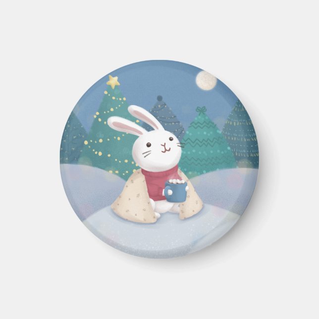 Imã Feliz Natal: Ilustração Coelhinha (Frente)