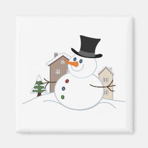 Imã Feliz Natal Ilustração de Neve