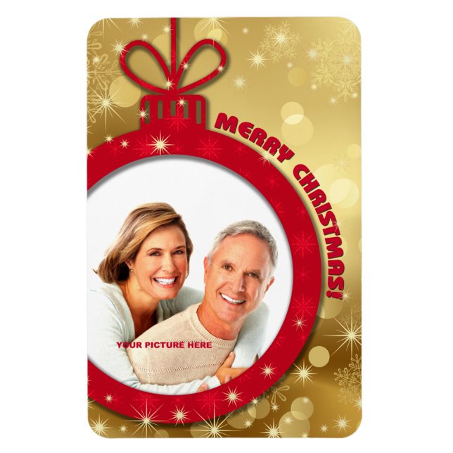 Ímã Feliz Natal. Imagens de presentes personalizadas (Vertical)